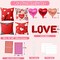 Valentine Decorations Set of 4 Double-Sided Valentine's Day Throw Pillow Covers 18" x 18", Reversible 8 Designs, with 16 pcs Heart & Love Balloons, Stickers, Complete Valentines Decor Kit